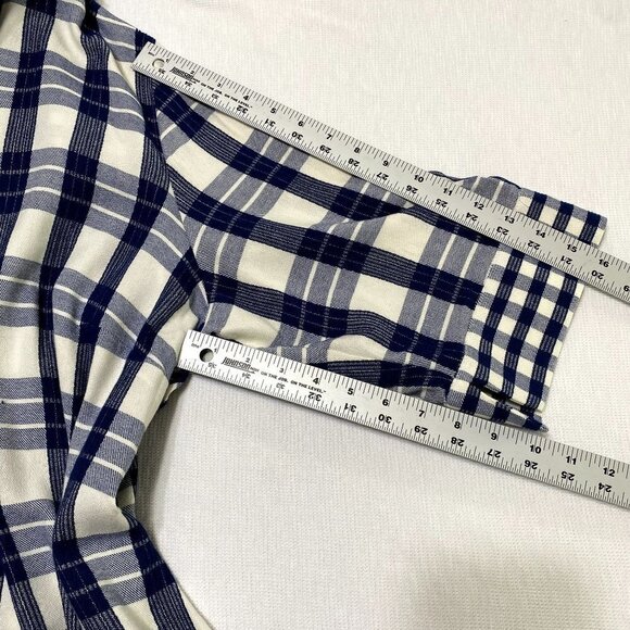 Soft Surroundings Huntleigh Button Up Asymmetric Plaid 3/4 Sleeve Top Size 2X - Picture 9 of 11